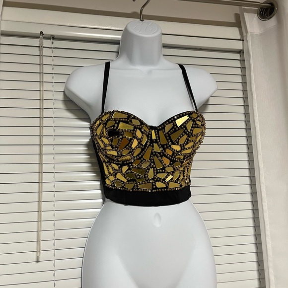 Gold Rhinestone Bustier - Picture 4 of 5
